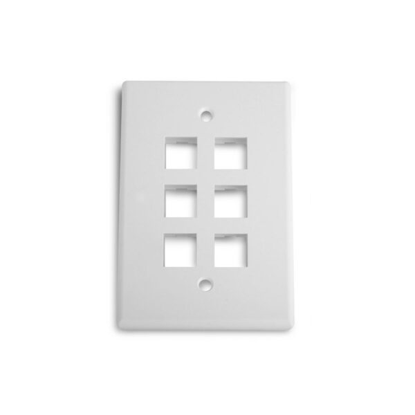 Wirepath™ 6-Port Midi Wall Plate (White)
