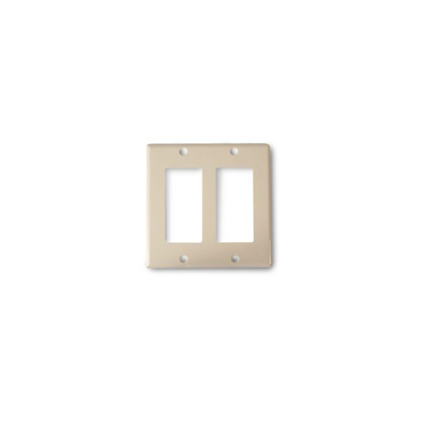 Wirepath™ Midi Decorative Double Gang Wall Plate (Ivory)