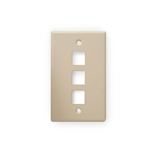 Wirepath™ 3-Port Keystone Wall Plate (Ivory)