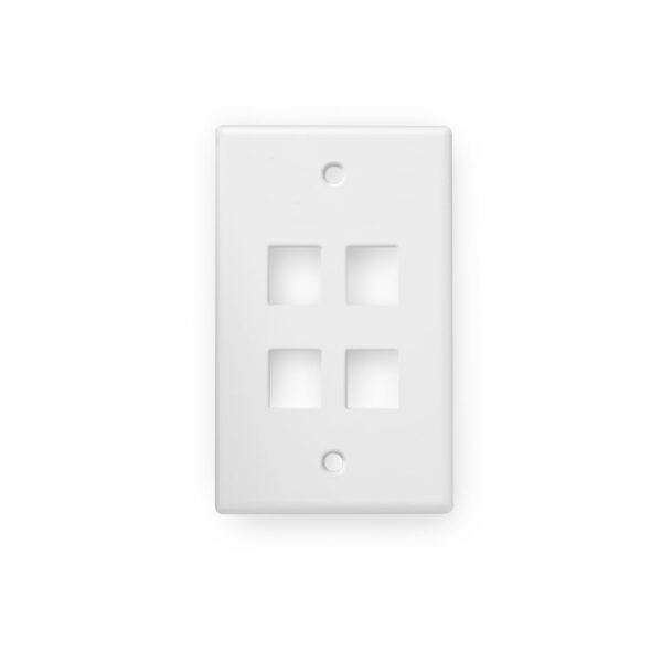 Wirepath™ 4-Port Keystone Wall Plate (White)