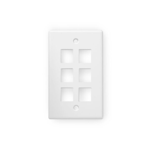 Wirepath™ 6-Port Keystone Wall Plate (White)