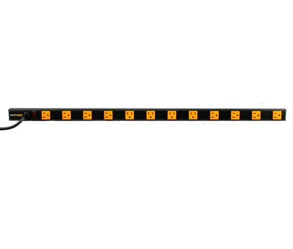 Vertical Rack Mount - 12 Outlet - 15 AMP - 6ft Cord (Black)