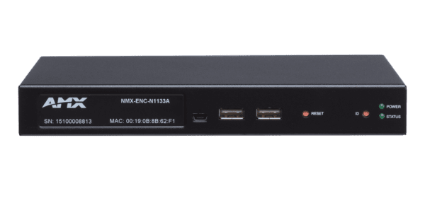 SVSI Stand-alone Minimal Compression Video over IP Encoder with one SFP fiber/RJ45 copper network port cage and one RJ45 (with PoE) port, IR, KVM-over