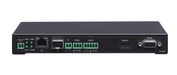SVSI Stand-alone Minimal Compression Video over IP Encoder with one SFP fiber/RJ45 copper network port cage and one RJ45 (with PoE) port, IR, KVM-over - Image 2