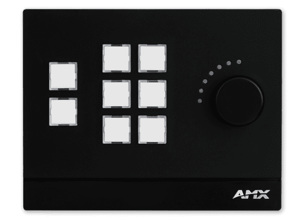Massio 8-Button Ethernet ControlPad with Knob, Black - Fits into standard 2 gang US, UK or EU back box