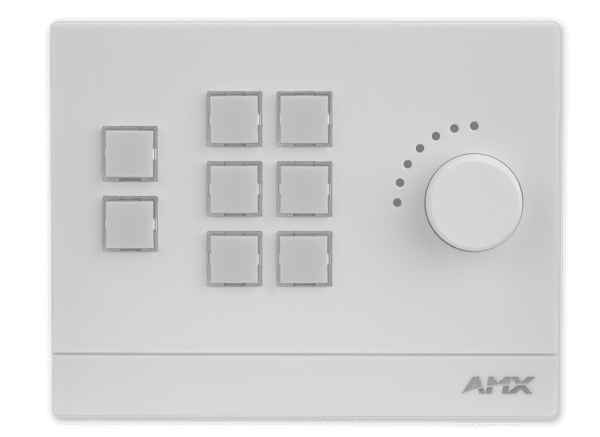 Massio 8-Button  Ethernet ControlPad with Knob, White - Fits into standard 2 gang US, UK or EU back box