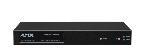 SVSI Stand-alone JPEG2000 Decoder with ultra-low latency for 1080p/60hz, RJ45 (with PoE), IR, serial, balanced audio, VGA, and HDMI connectors, AES67