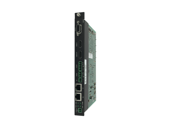 SVSI JPEG2000 Encoder Card with ultra-low latency for 1080p/60hz, RJ45 (with PoE), IR, serial, balanced audio, VGA, and HDMI connectors, AES67 compati