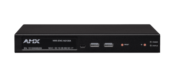 SVSI Stand-alone JPEG2000 Encoder with ultra-low latency for 1080p/60hz, KVM control, one SFP fiber/RJ45 copper network port cage, and one RJ45 (with