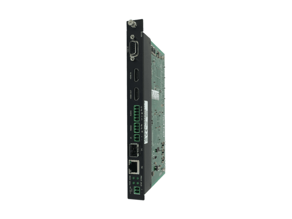 SVSI H.264 Encoder Card with USB for record, one SFP fiber/RJ45 copper network port cage, and one RJ45 (with PoE), IR, serial, VGA and HDMI connection