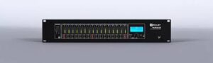 HUB1616 is a digital audio zoner with a global size of 16 input and 16 output analogue channels. The input channels are: 4 channels for MIC/MONO LINE,