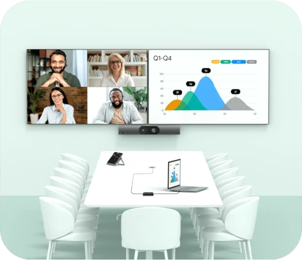 Yealink - Leading Platform Collaboration Bar pour salles moyennes avec console tactile CTP18 (mode Teams / Zoom / Device) - Image 2