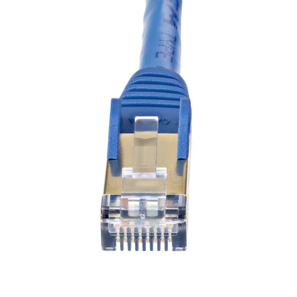 AMX - CAT6a Ethernet Cable - 10 Gigabit Shielded Snagless RJ45 100W PoE Patch Cord, Blue, 6' - Image 2