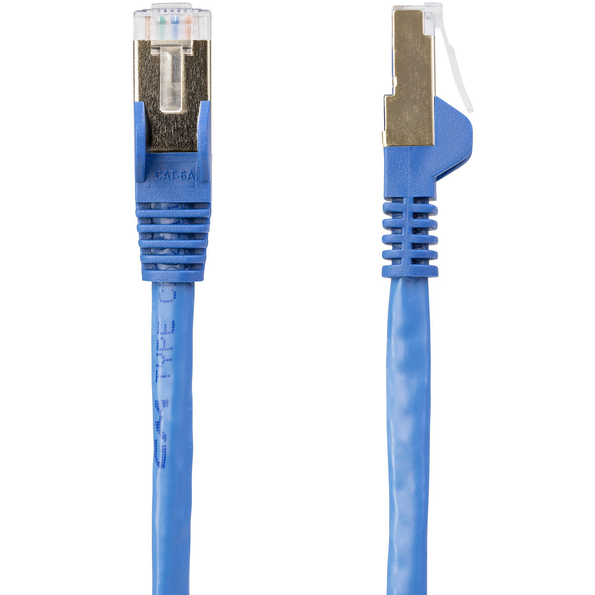 AMX - Câble Ethernet CAT6a - Cordon de brassage 10 Gigabit blindé RJ45 100W  PoE, bleu, 6'.