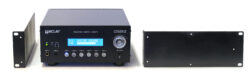 kit that enables a half-width and 2U height rack device to be mounted into a standard width rack cabinet.