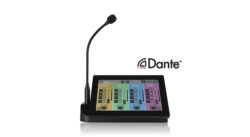 desktop paging console for voice notices with Dante™ audio over IP