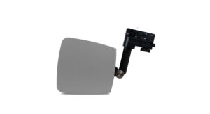 RAILAPTOR is an adapter for hanging compatible loudspeakers from a ceiling light rail. It is suitable for eMOTUS5OD, AUDEO103 and AUDEO106 cabinets an