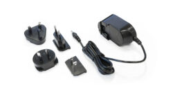 24VDC 0.5A external PSU. International AC plugs set. Coaxial connector (+ center), compatible with eMPAGE and DN44BOB
