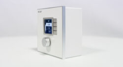 EclerNet compatible wall panel. It features a LCD screen, encoder and 4 selection keys.