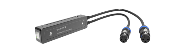 S-Track 2 Channel analog input adaptor. Converts the analog audio signal to Dante network audio signal output.