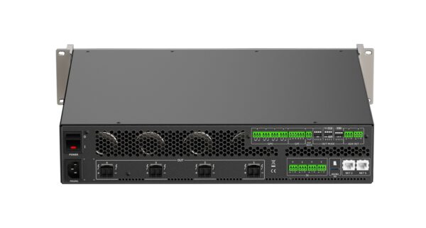 Ecler VIDA-24Q - Amplificateur numérique 2400W Dante™/AES67 avec DSP et lecteur audio, 4 sorties, 8 ohms / 70V. - Image 2