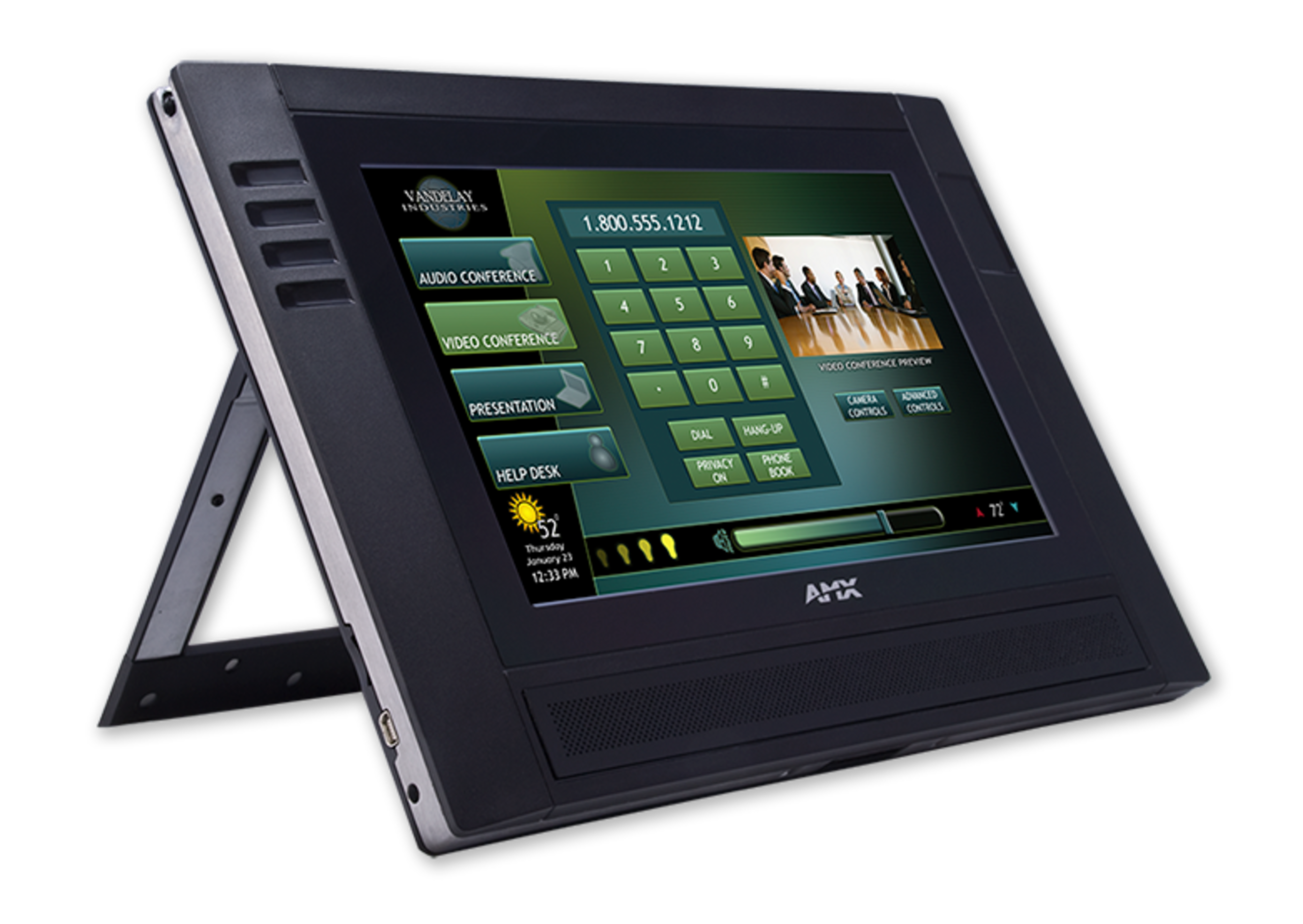 Black – Modero ViewPoint 9” Widescreen 24 Bit Active Matrix Display featuring enhanced gesturing and page transition graphics, VoIP Intercom, built-in