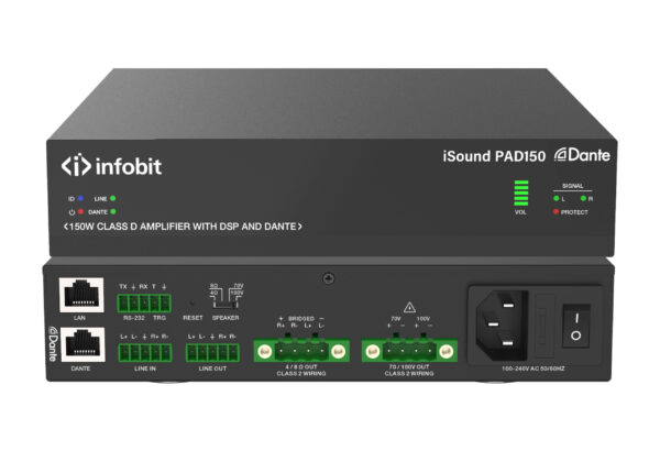 nfobit - iSound PAD150 Amplificateur audio 150W avec Dante