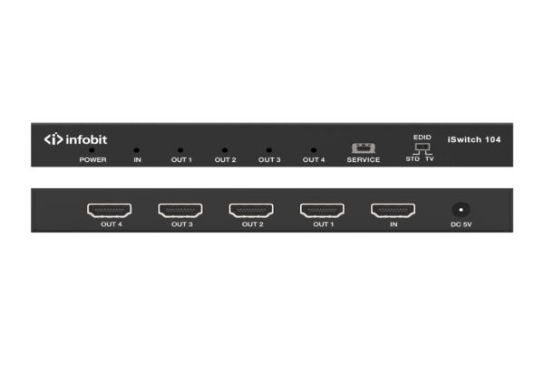 Infobit - iSwitch 104 4K60 1x4 HDMI splitter, smart EDID - Image 5