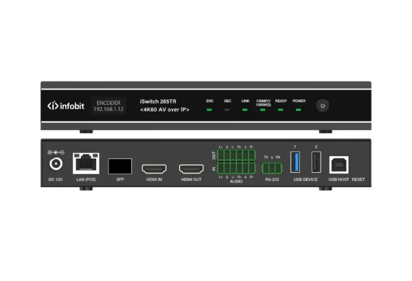 Infobit - iSwitch 265TR 4K60 AV over IP transceiver, KVM and RS232