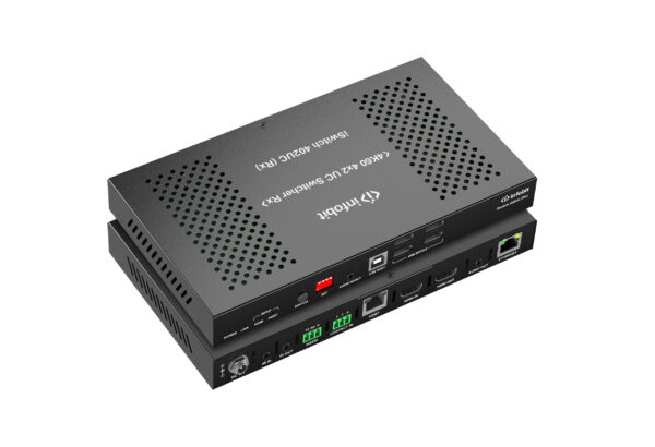 Infobit - iSwitch 402UC 4K60 4x2 UC Switcher 4x2 conference presentation with Dante, 4K Video: resolutions up to 4K60Hz 4:4:4 - Image 3