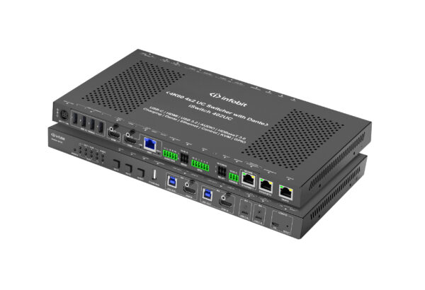 Infobit - iSwitch 402UC 4K60 4x2 UC Switcher 4x2 conference presentation with Dante, 4K Video: resolutions up to 4K60Hz 4:4:4 - Image 4