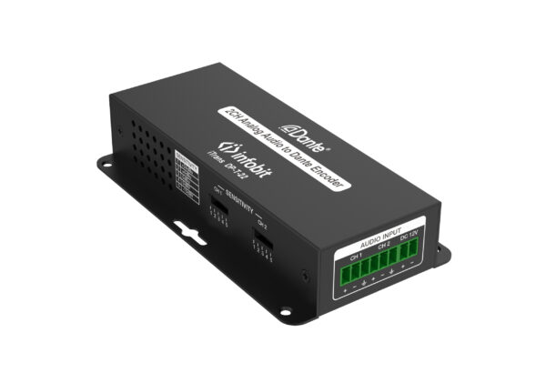 Infobit - iTRANS DP-T-22 Encodeur audio analogique 2CH Dante (Tx) avec PoE, port phoenix