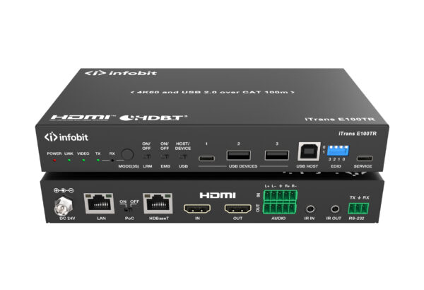Infobit - iTrans E100TR HDMI 4K60 over HDBaseT 3.0 Extender (100m), Transceiver.