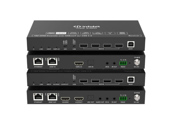 Infobit - iTrans E100UC HDMI 4K60 over HDBaseT 3.0 with USB 2.0, designed for UC