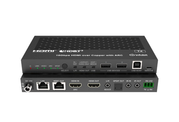 Infobit - iTrans E100V3K HDMI 4K60 over HDBaseT extenders (Tx and Rx), 100m for  4K/60Hz, POC, KVM, USB. - Image 3