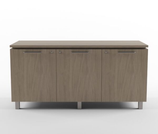 Designer Av Credenza - 3 X 12 RU Lockable Cabinets