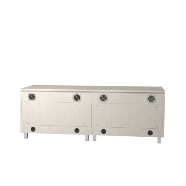 Designer Av Credenza - 4 X 12 RU Lockable Cabinets - Image 2