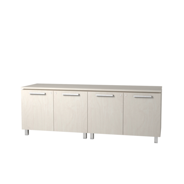 Designer Av Credenza - 4 X 12 RU Lockable Cabinets