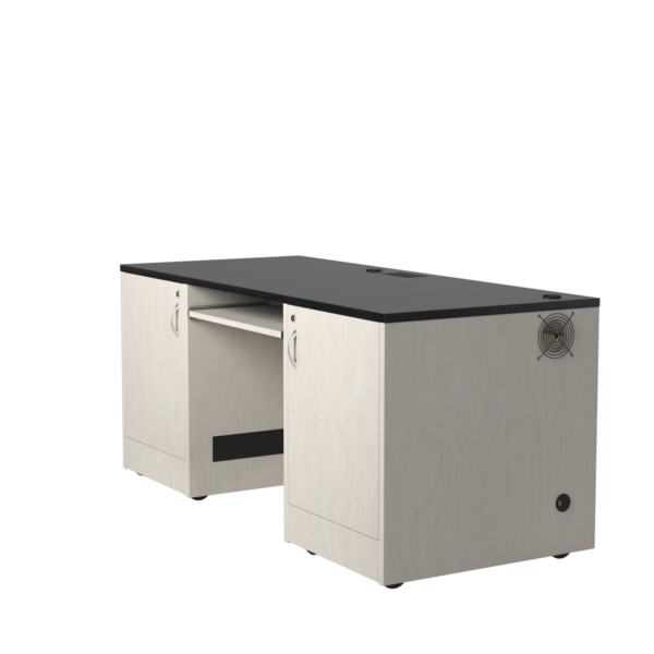Mobile Desk With Two Lockable Cabinets - 12 RU - Image 3