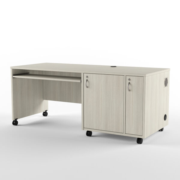 Desk With 14 RU Lockable Cabinet And Cpu Cabinet