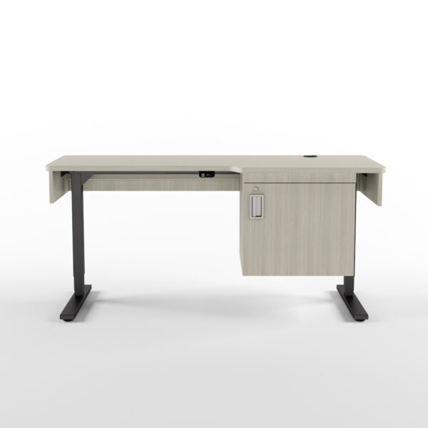 Height Adjustable Desk With Lockable Storage - 10 RU