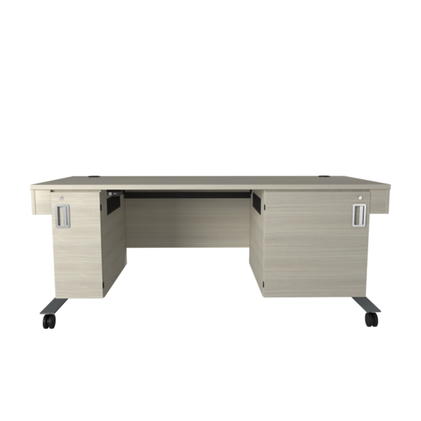Height Adjustable Desk With 10 RU Lockable Compartment And Cpu Compartment