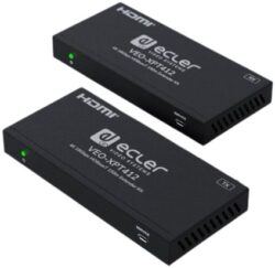 Ecler –  Professional HDBaseT extension kit, includes both transmitter and receiver. 4K video signals at 60Hz 4:4:4 up to 120 meters.