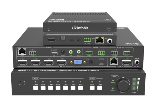 Infobit - 4K60 6X2 Presentation Switcher w/ HDMI and HDBaseT outputs