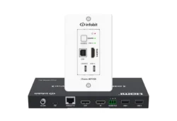 Infobit – Kit d&rsquo;extension murale HDBaseT avec USB B/USB C/ HDMI, 1-Gang US Decora.