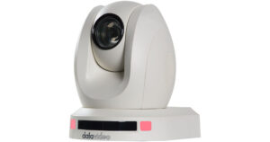 Caméra PTZ 20x HDBaseT 1080p, 3G-SDI et HDMI sans récepteur, couleur blanche.