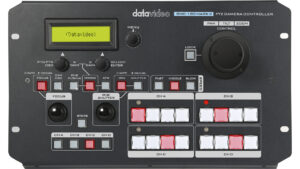 Datavideo - Camera control unit for the PTZ cameras. Can control up to 4 cameras and save 4 presets per camera or if controlling 2 cameras, save 8 pre