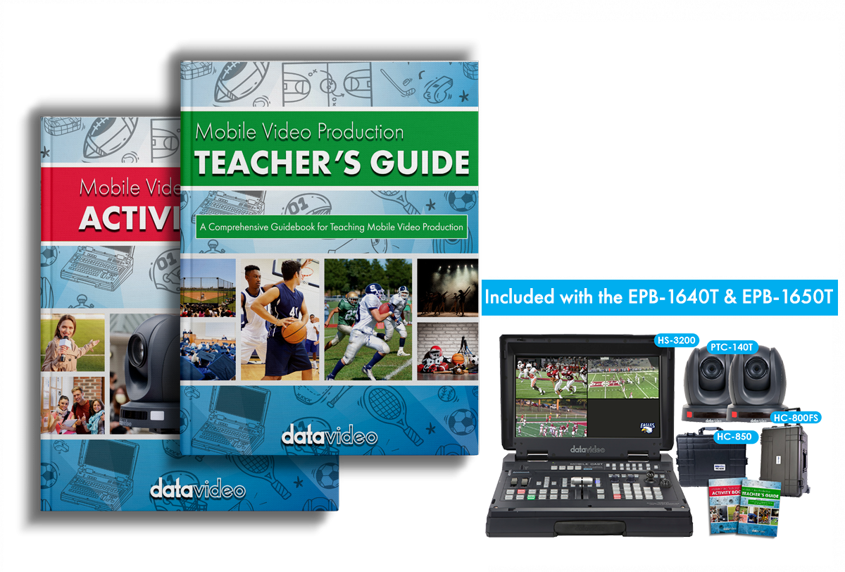 Datavideo - Guide de l'enseignant, cahier d'activités et vidéos didactiques sur la production mobile. Il s'agit d'un guide complémentaire au TG-200. C