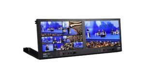Datavideo - Moniteur LCD double 4K 10,1 pouces avec vecteurscope et moniteur de forme d'onde intégrés. Il prend également en charge la conversion croi