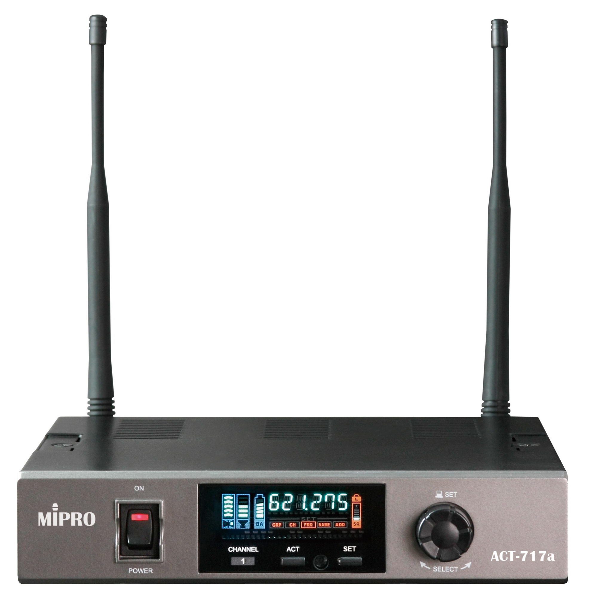 Half-rack Single True-Diversity Receiver (Metal case, New Color VFD) with one Supercardioid Condenser Handheld Microphone (Metal Housing, LCD)